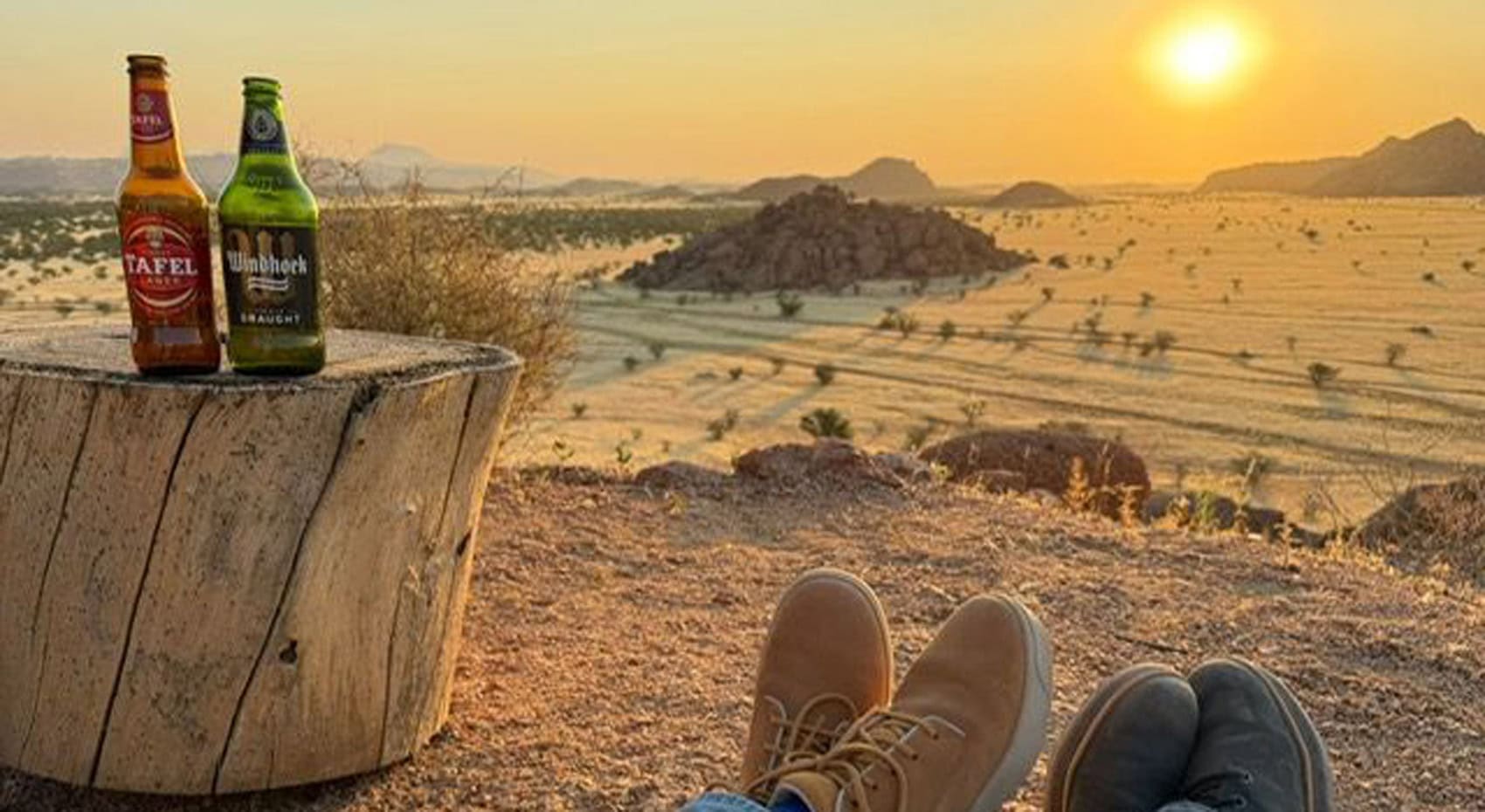 Ein Foto vom Sonnenuntergang in Namibia.
