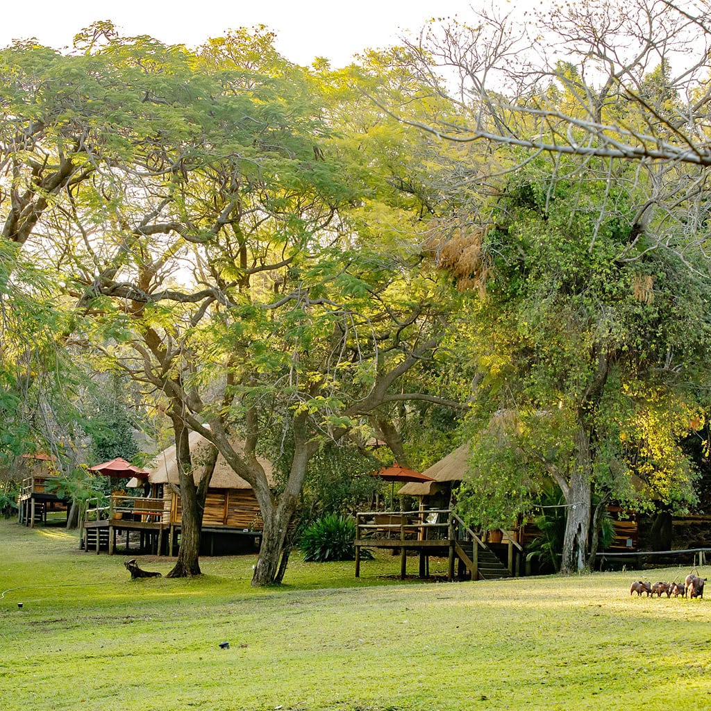 Die Außenanlage der Kubu Lodge