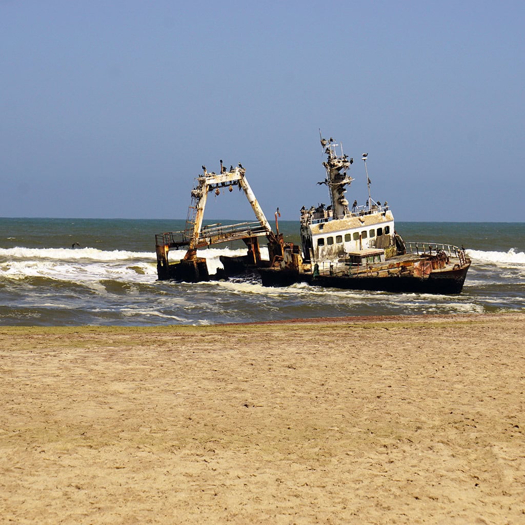 Schiffswrack an der Atlantikküste