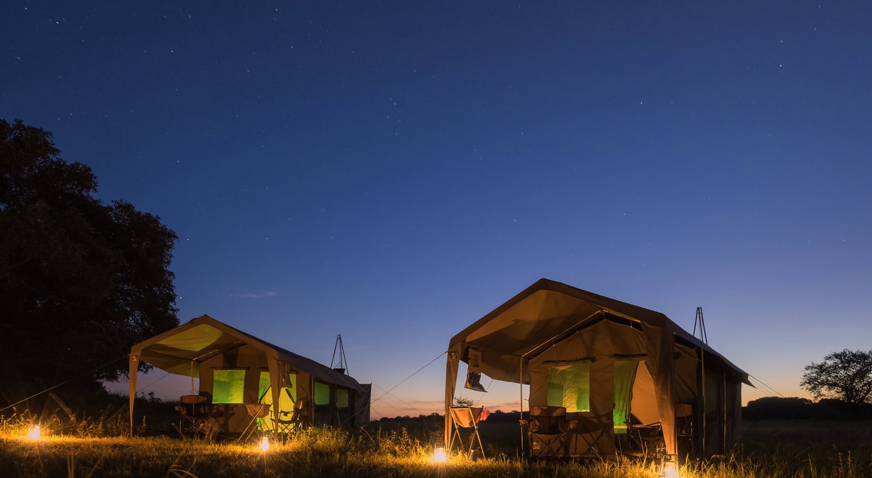 Komfort Camping Zelte in Botswana. Komfort Camping Zelte in Botswana.