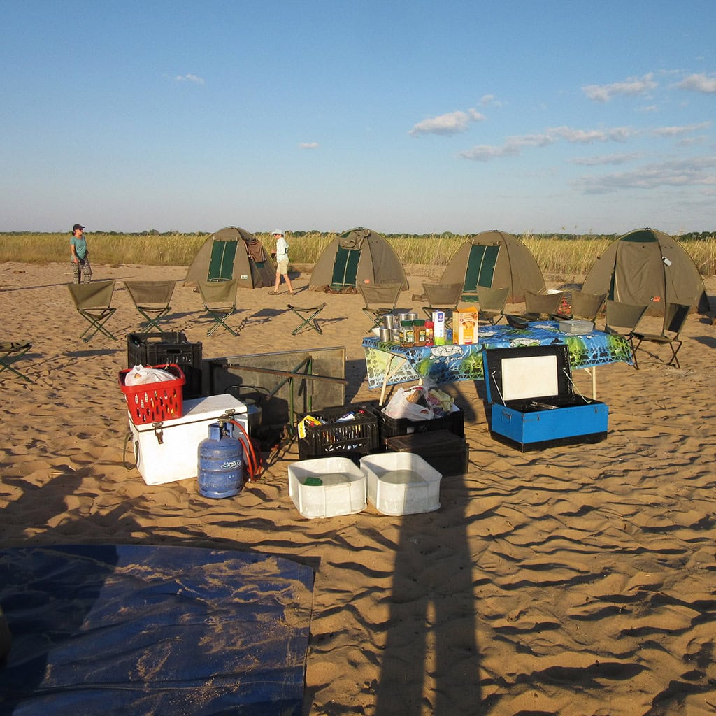 Wildcamping auf einer Campsite am Lower Zambezi