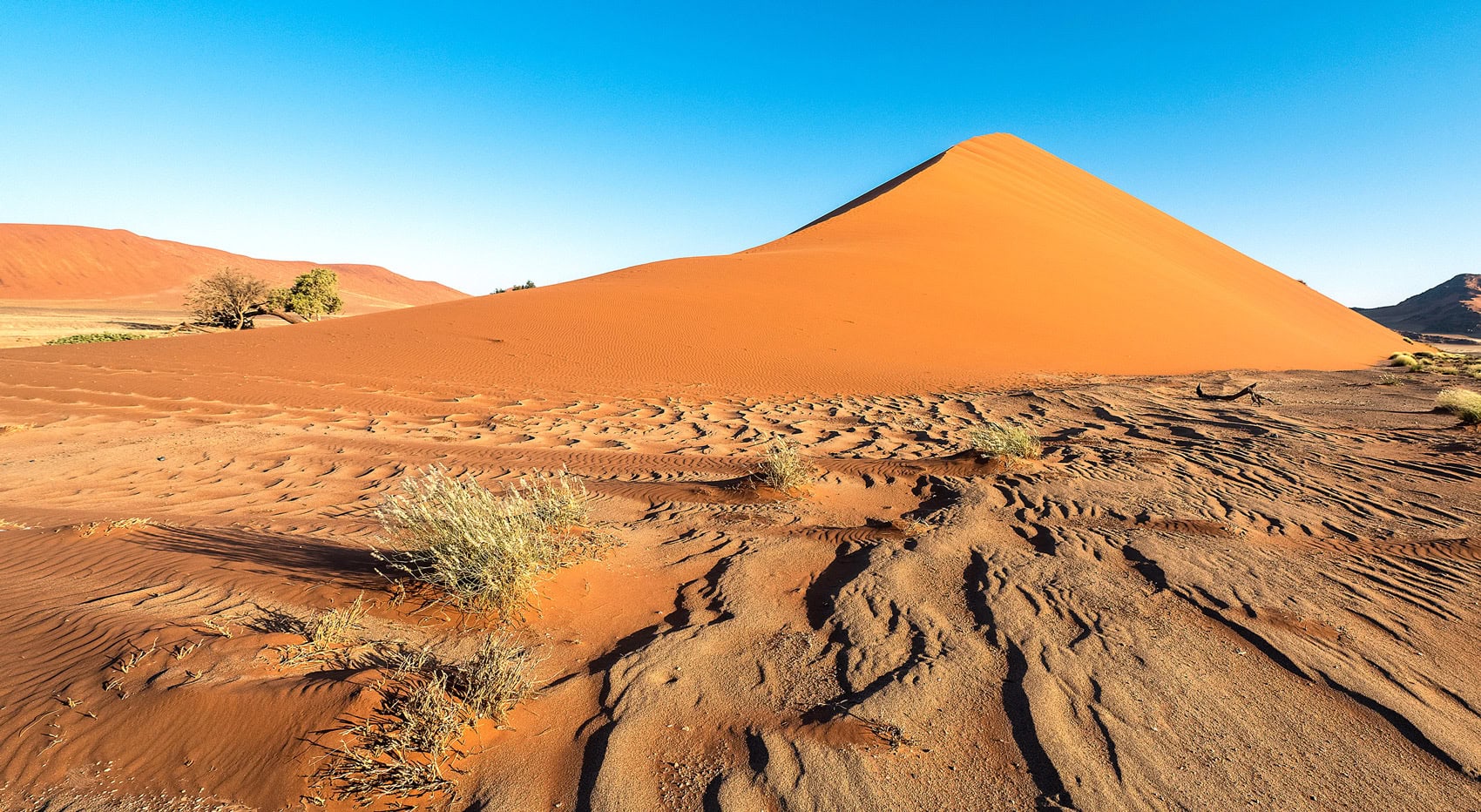 Eine Landschaftsaufnahme der Namib Wüste. Eine Landschaftsaufnahme der Namib Wüste.
