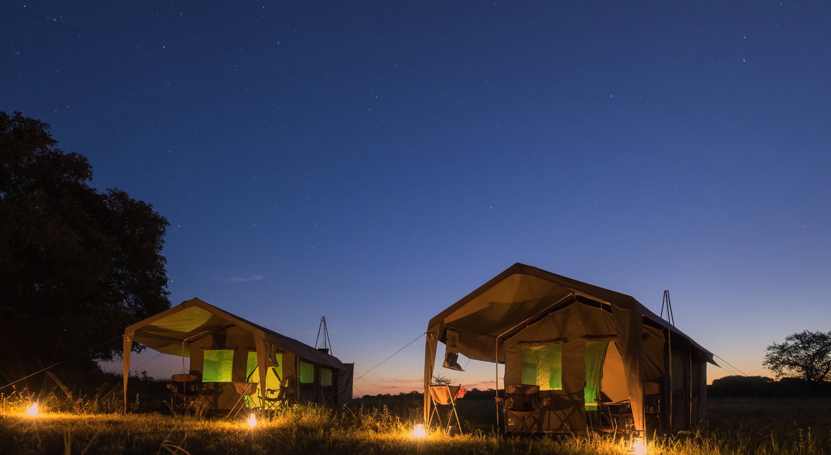 Mobile Zelte des Outfitters Okavango Expedition. Mobile Zelte des Outfitters Okavango Expedition.