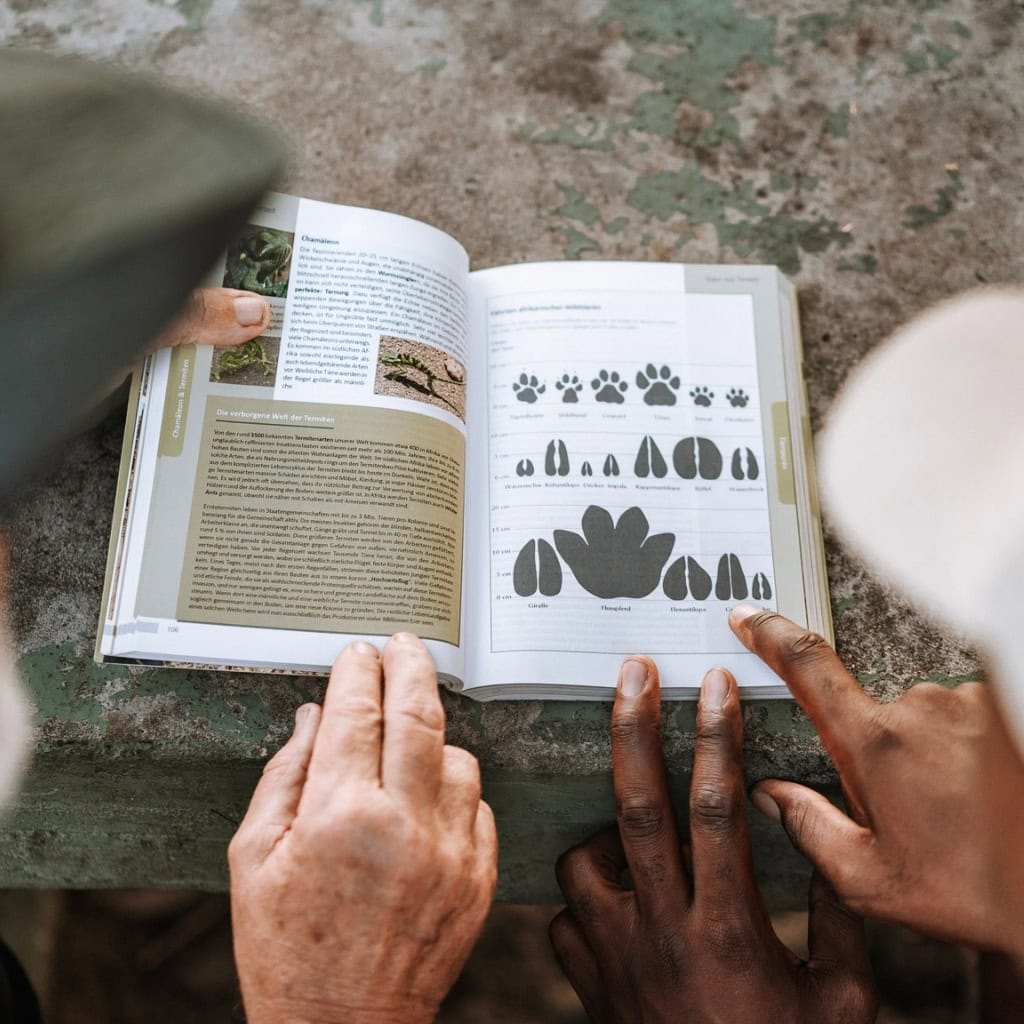Guide spurenlesen mit Gast im Handbuch