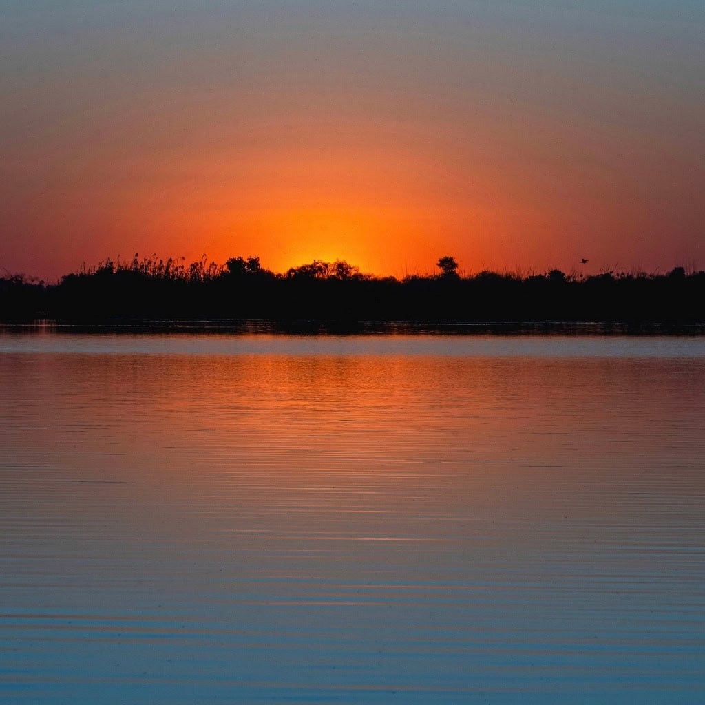 Sonnenuntergang am Chobe Fluss