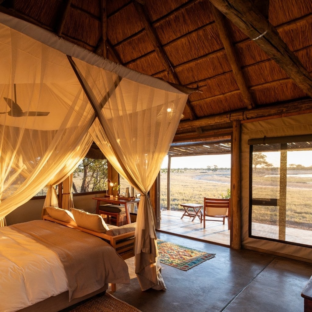Zimmer mit Ausblick im Camp Hwange