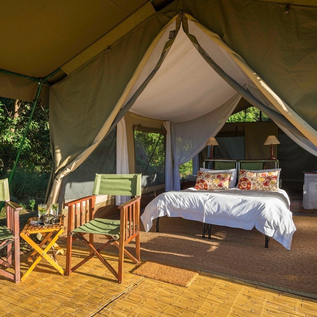 Tented Camp Terrasse in der Natur Johns Camp.